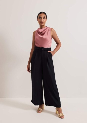 Phase Eight Petite Sabina Satin Wide Leg Jumpsuit Multicolor Canada | XGJQTN-128